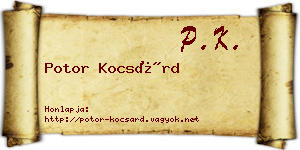 Potor Kocsárd névjegykártya